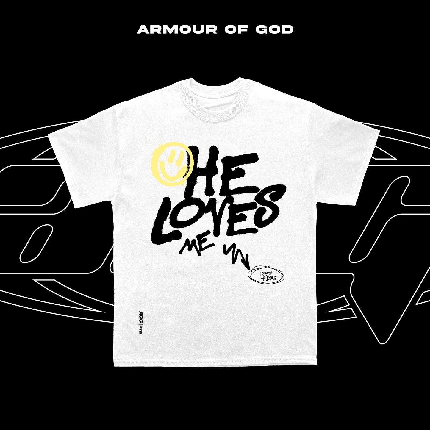 D2 God Loves Me Big Front Print DTF CVC Cotton Basic Size Pattern 230 GSM Christian Clothing