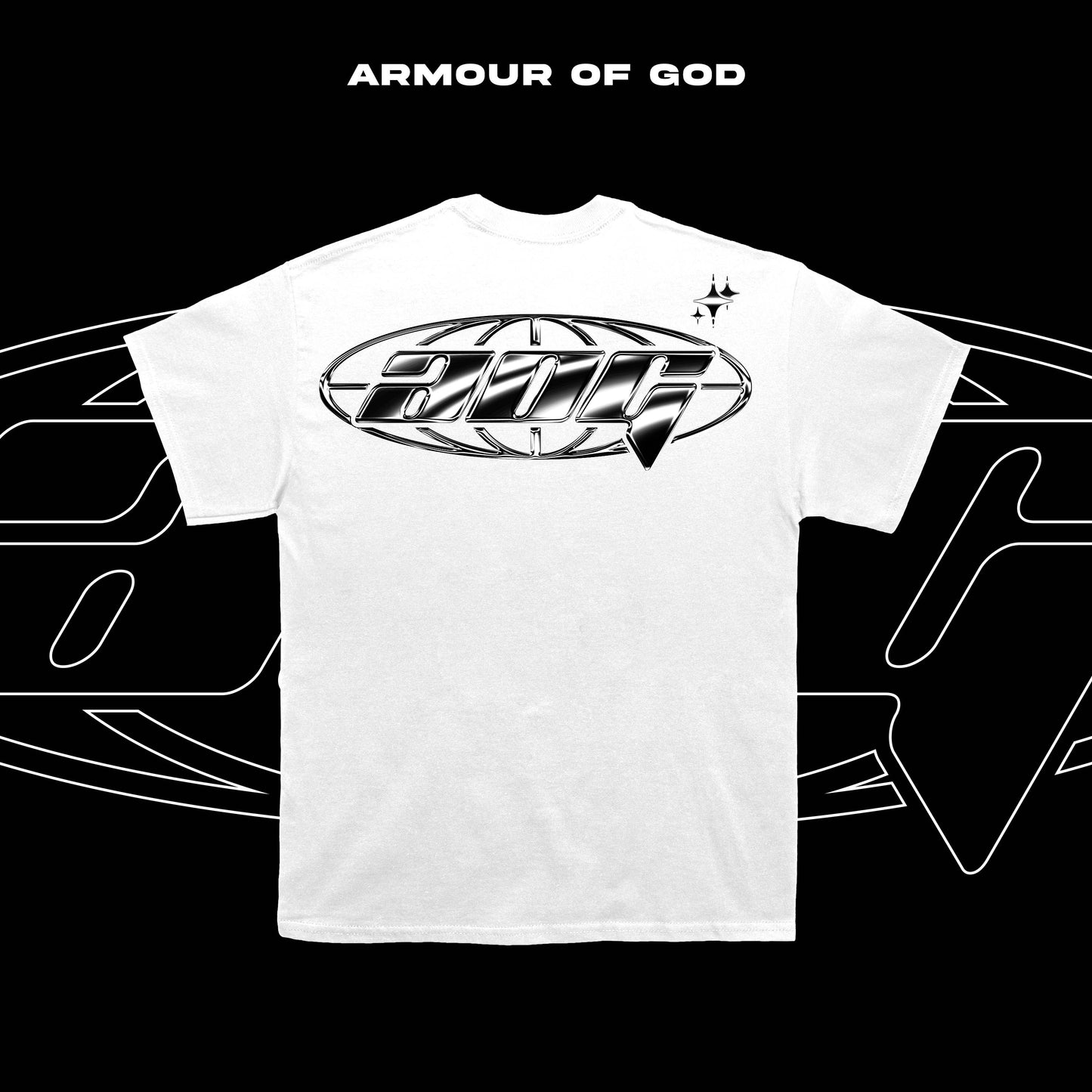 Armour of God BIG OG SILVER LOGO WORLDWIDE BACK T SHIRT TEE COTTON HIGH QUALITY