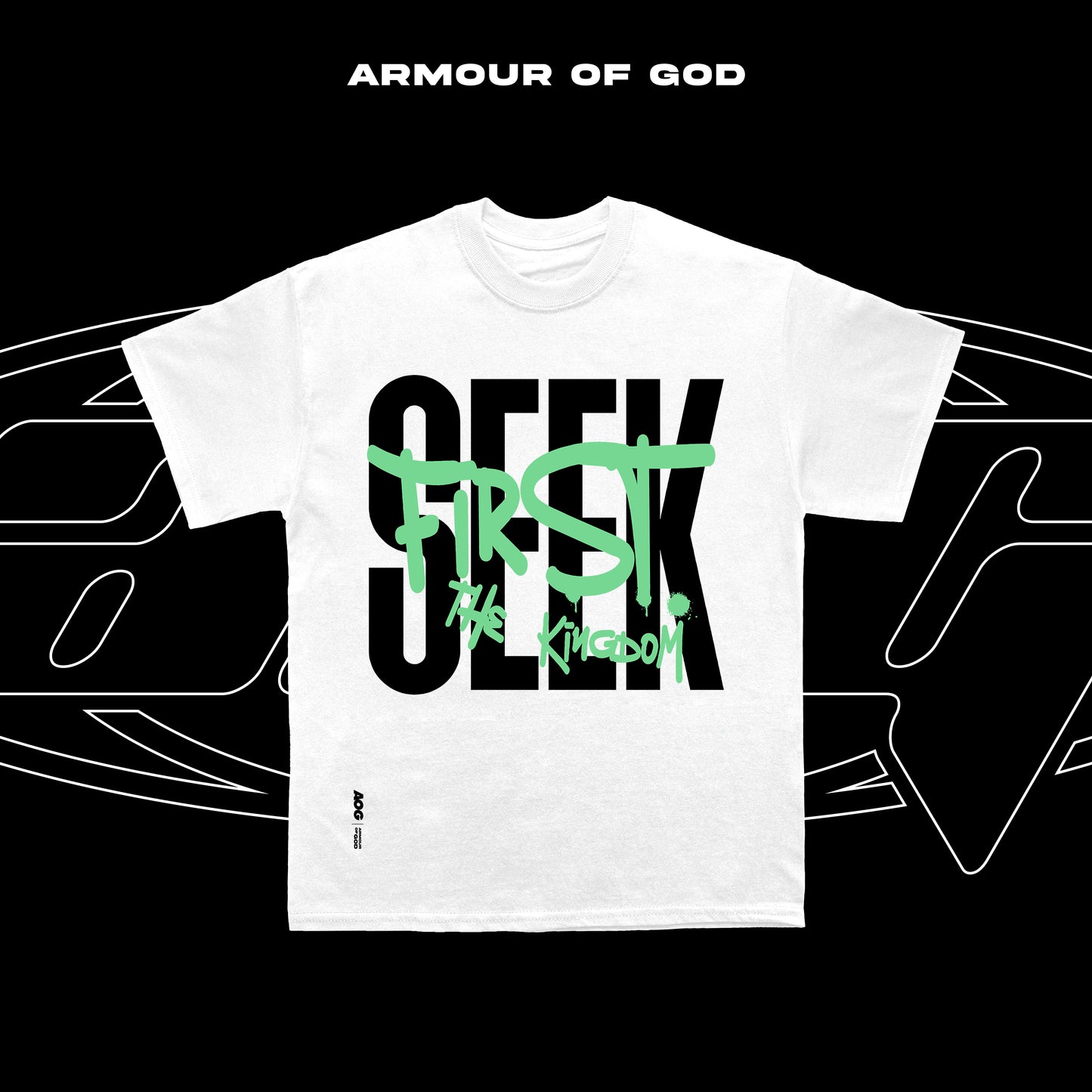 D3 Seek First the Kingdom Big Front Print DTF CVC Cotton Basic Size Pattern 230 GSM Christian Clothing