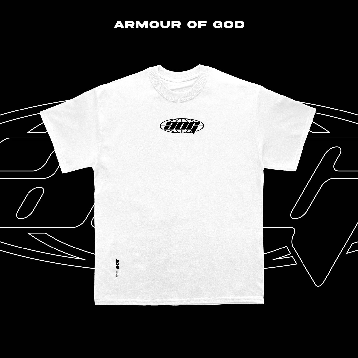 Armour of God BIG OG SILVER LOGO WORLDWIDE BACK T SHIRT TEE COTTON HIGH QUALITY