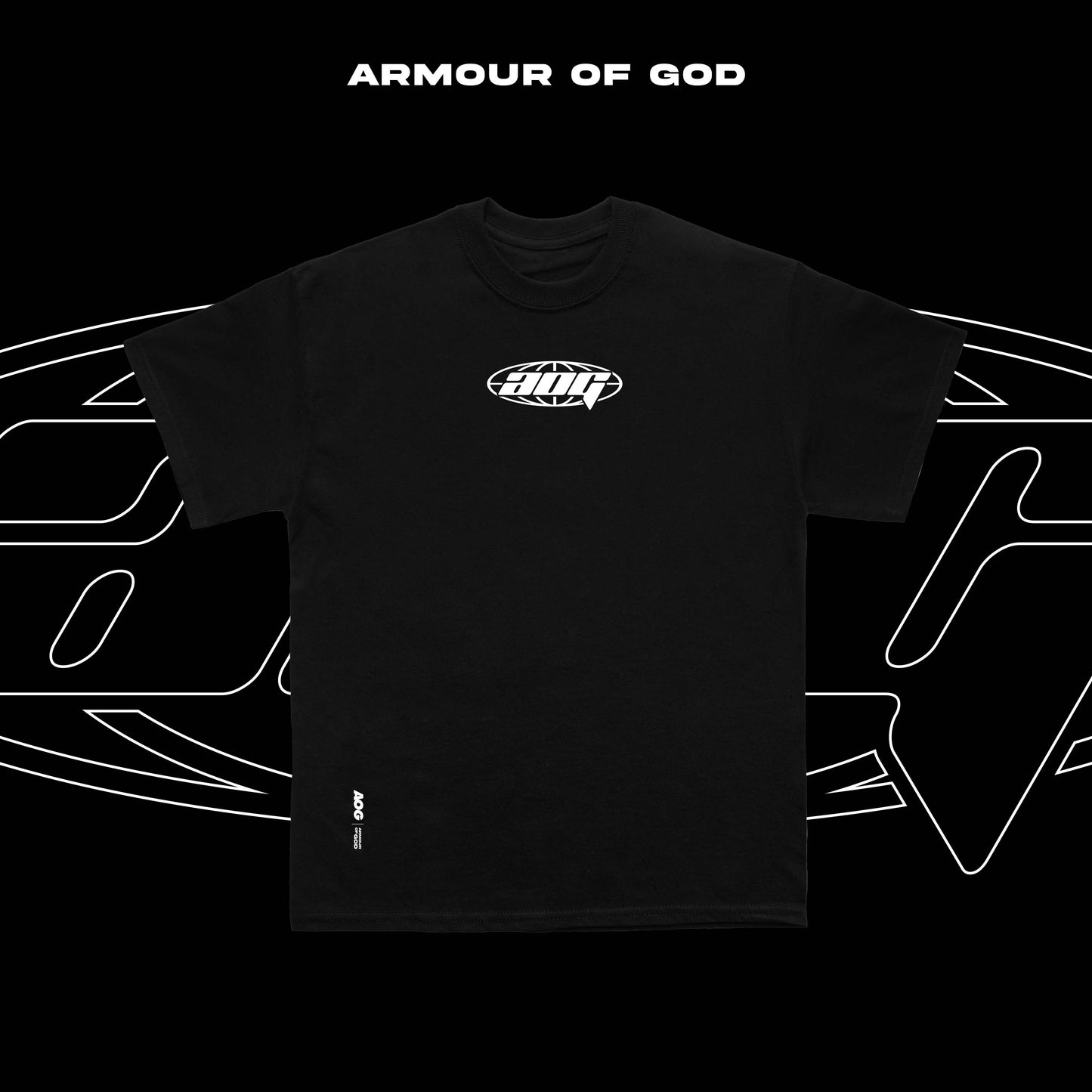 Armour of God BIG OG SILVER LOGO WORLDWIDE BACK T SHIRT TEE COTTON HIGH QUALITY