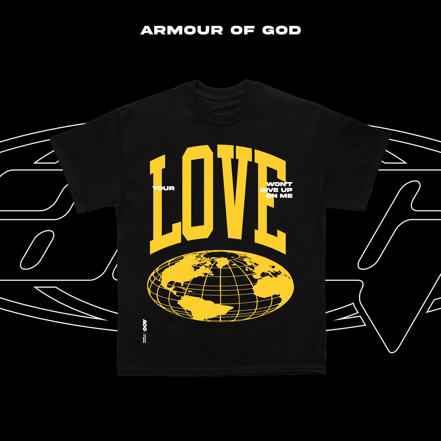 D8 Love of God is Greater Front Print DTF CVC Cotton Basic Size Pattern 230 GSM Christian Clothing