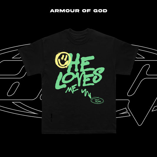 D2 God Loves Me Big Front Print DTF  CVC Cotton Basic Size Pattern 230 GSM Christian Clothing