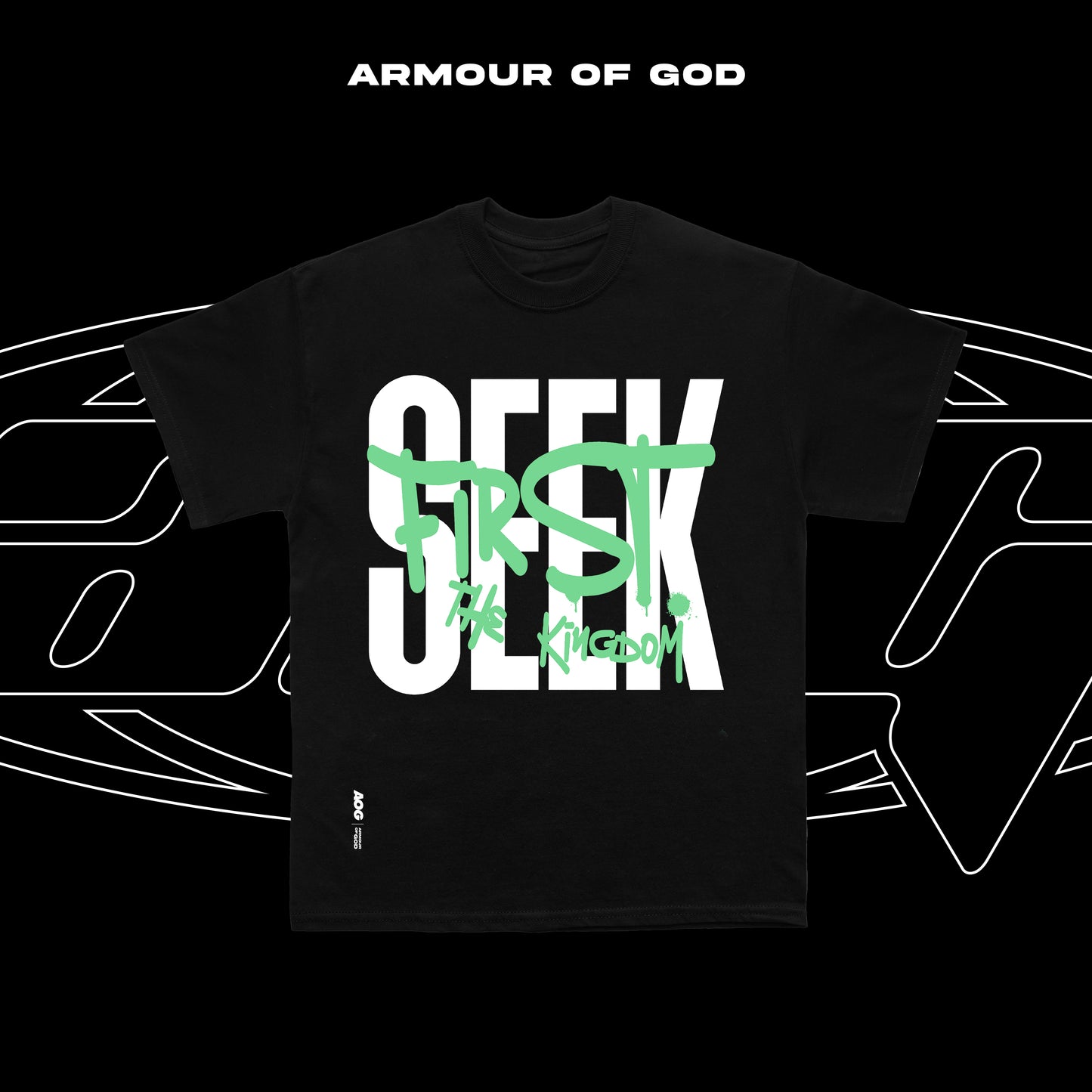 D3 Seek First the Kingdom Big Front Print DTF  CVC Cotton Basic Size Pattern 230 GSM Christian Clothing